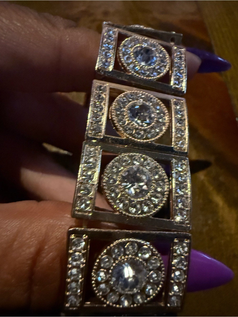 Rhinestone Statement Bracelet Trio Crystal Glam Stack - Picture 9 of 10